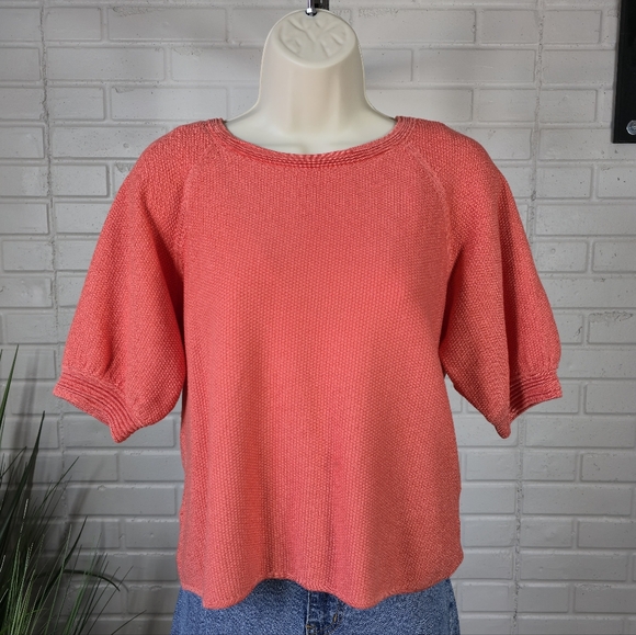 bohme Sweaters - Bohme Coral Knit Short Sleeve Top Small